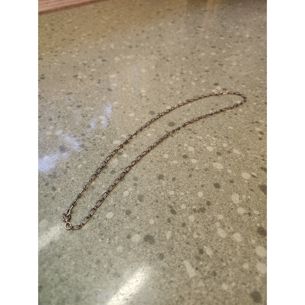 VTG Sterling Silver Chain Link Necklace Approx 18"
